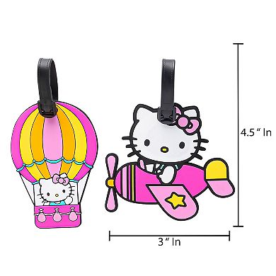 Sanrio Hello Kitty 2-Piece Hot Air Balloon & Airplans Luggage Tage Set