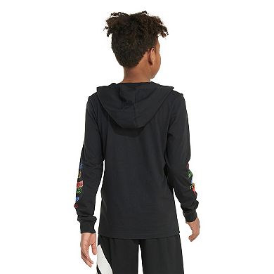 Boys 8-20 adidas Long Sleeve Hooded Outline T-Shirt in Regular & Plus Size in Regular & Husky