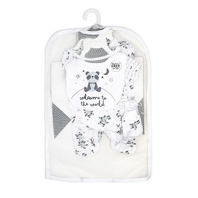 Baby Boys and Girls Panda World Layette, 5 Piece Set