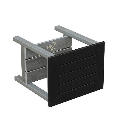 Zen 18" Gray & Black Recycled Faux Wood Shower Bench With Shelf