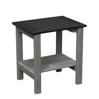 Zen 18" Gray & Black Recycled Faux Wood Shower Bench With Shelf