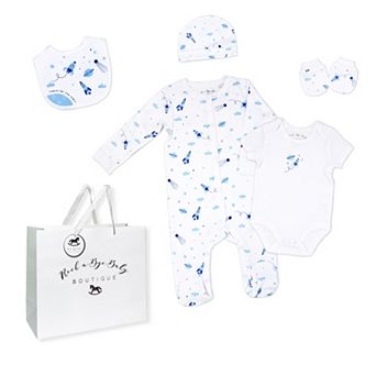 Baby Boys Rocket Ships Layette, 5 pc Set