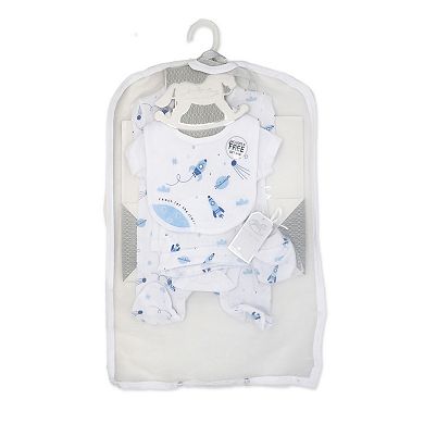 Baby Boys Rocket Ships Layette, 5 Piece Set