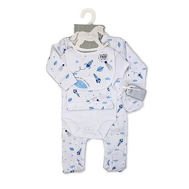 Baby Boys Rocket Ships Layette, 5 Piece Set