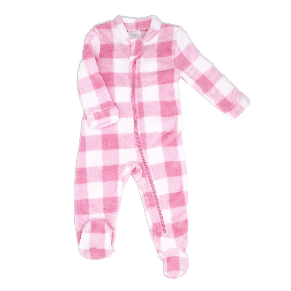 baby girl pink star zone footie w/zip