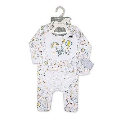 Baby Boys and Girls Rainbows and Balloons Layette, 5 Piece Set