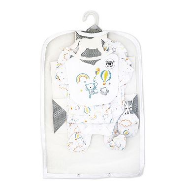 Baby Boys and Girls Rainbows and Balloons Layette, 5 Piece Set