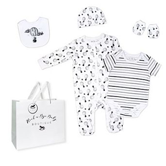 Baby Boys and Girls Hot Air Balloons Layette, 5 pc Set