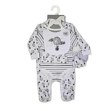 Baby Boys and Girls Hot Air Balloons Layette, 5 Piece Set
