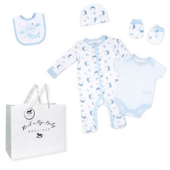 Baby Boys Dreaming Moon Layette, 5 pc Set