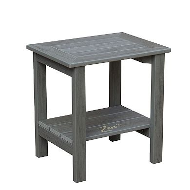 Zen 18" Gray Recycled Faux Wood Shower Bench With Shelf