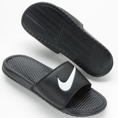 Nike benassi men's flip flops online