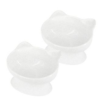 Kitty City Large Raised Kitty Shaped Bowl 2 pc Set