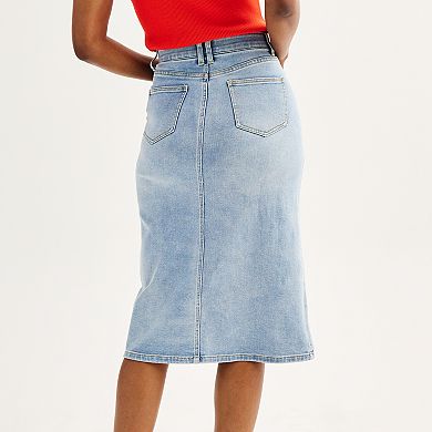 Women's Draper James Button Front Denim Midi Skirt