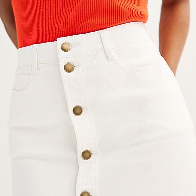 Women's Draper James Button-Front Denim Skirt