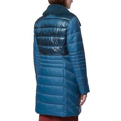 Women's Andrew Marc Marc New York Chevron Quilted Asymmetrical Puffer Coat