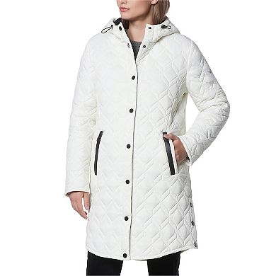 Women's Andrew Marc Marc New York Double Diamond Quilted Matte Shell Hooded Anorak Jacket