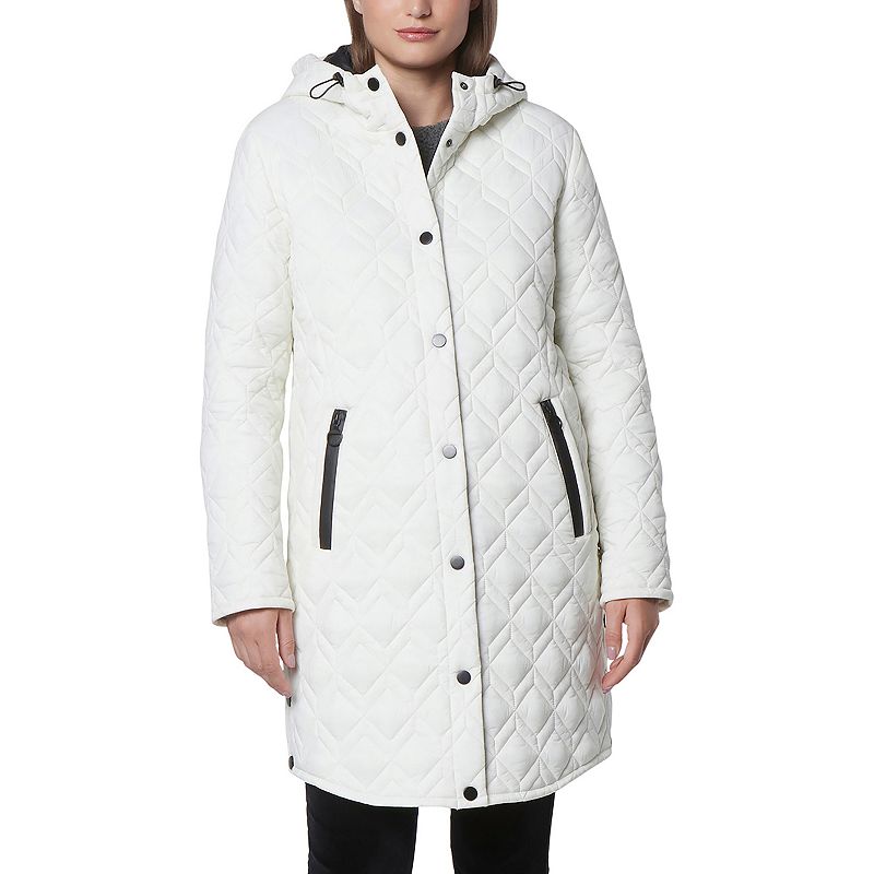 Women's Andrew Marc Marc New York Double Diamond Quilted Matte Shell Hooded Anorak Jacket