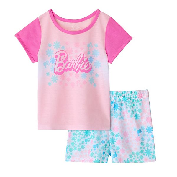 Toddler Girls Barbie® Short Sleeve Top & Shorts Pajama Set