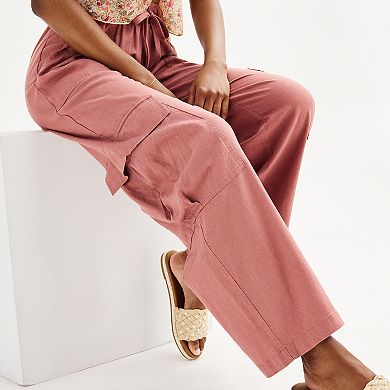 Juniors' Vanilla Star Flowy Cargo Pants