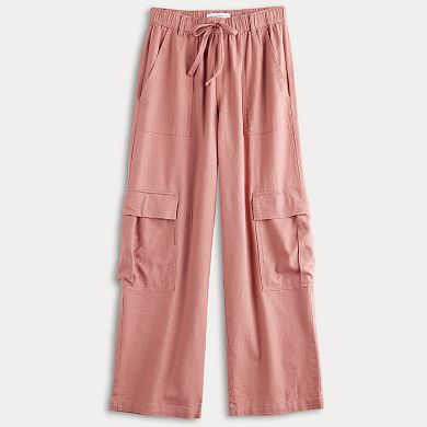 Juniors' Vanilla Star Flowy Cargo Pants