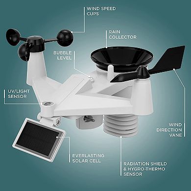 7-in-1 Wireless Weather Station 10" with 6-Day Forecast