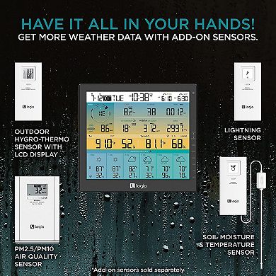 7-in-1 Wireless Weather Station 10" with 6-Day Forecast