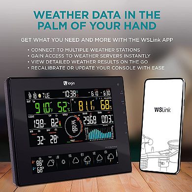 7-in-1 WiFi Wireless Weather Station 8" with solar panel and 10-Day Forecast