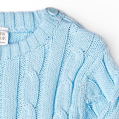Baby Boys and Baby Girls Long Sleeved Cable Knit Romper