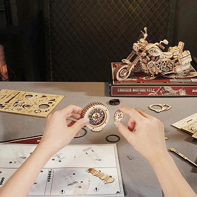 DIY 3D Moving Gears Puzzle - Motorcycle Cruiser - 420pcs