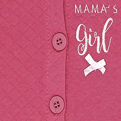Baby Girls Mamas Girl Quilted Footie