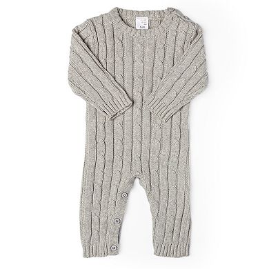 Baby Boys and Baby Girls Long Sleeved Cable Knit Romper