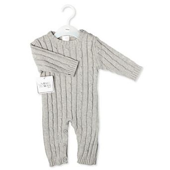 Baby Boys and Baby Girls Long Sleeved Cable Knit Romper