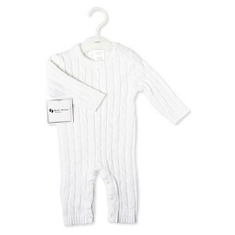 Baby Boys and Baby Girls Long Sleeved Cable Knit Romper