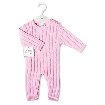 Baby Boys and Baby Girls Long Sleeved Cable Knit Romper