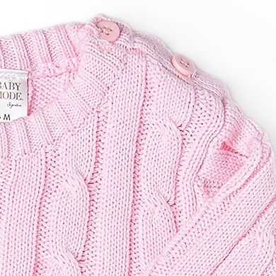 Baby Boys and Baby Girls Long Sleeved Cable Knit Romper