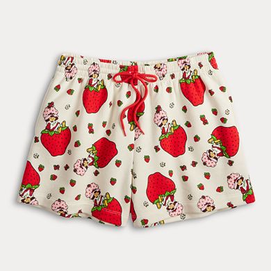 Juniors' Strawberry Shortcake Fleece Shorts