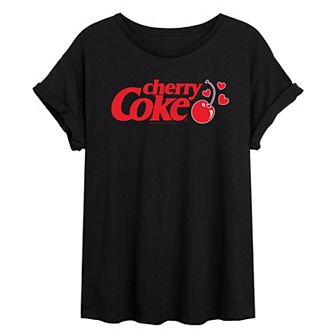 Juniors' Cherry Coke Heart Oversized Tee