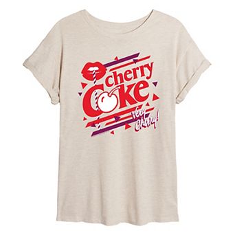 Juniors' Cherry Coke Very Cherry Oversized Tee