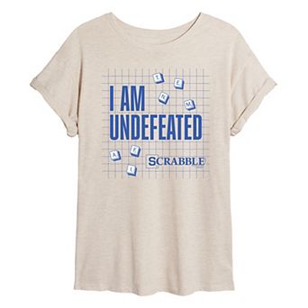 Juniors' Scrabble I Am Undefeated Oversized Tee