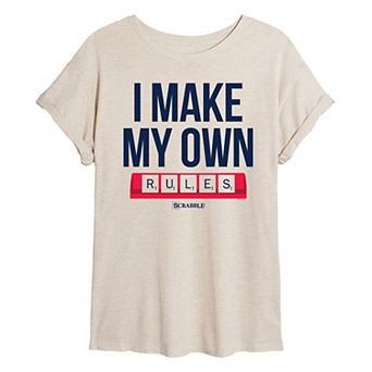 Juniors' Scrabble I Make My Own Rules Oversized Tee
