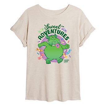 Juniors' Candy Land Sweet Adventures Plumpy Oversized Tee