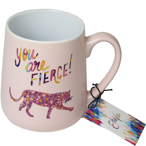 Enchante Accessories Pink "You Are Fierce" Cheetah Mug