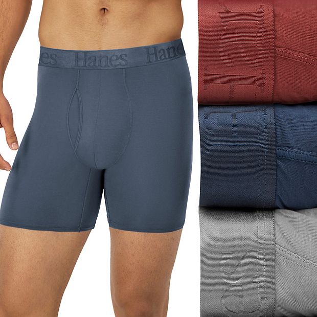 Hanes Originals Men's SuperSoft Boxer Brief Underwear, 3-Pack, Sizes S-2XL