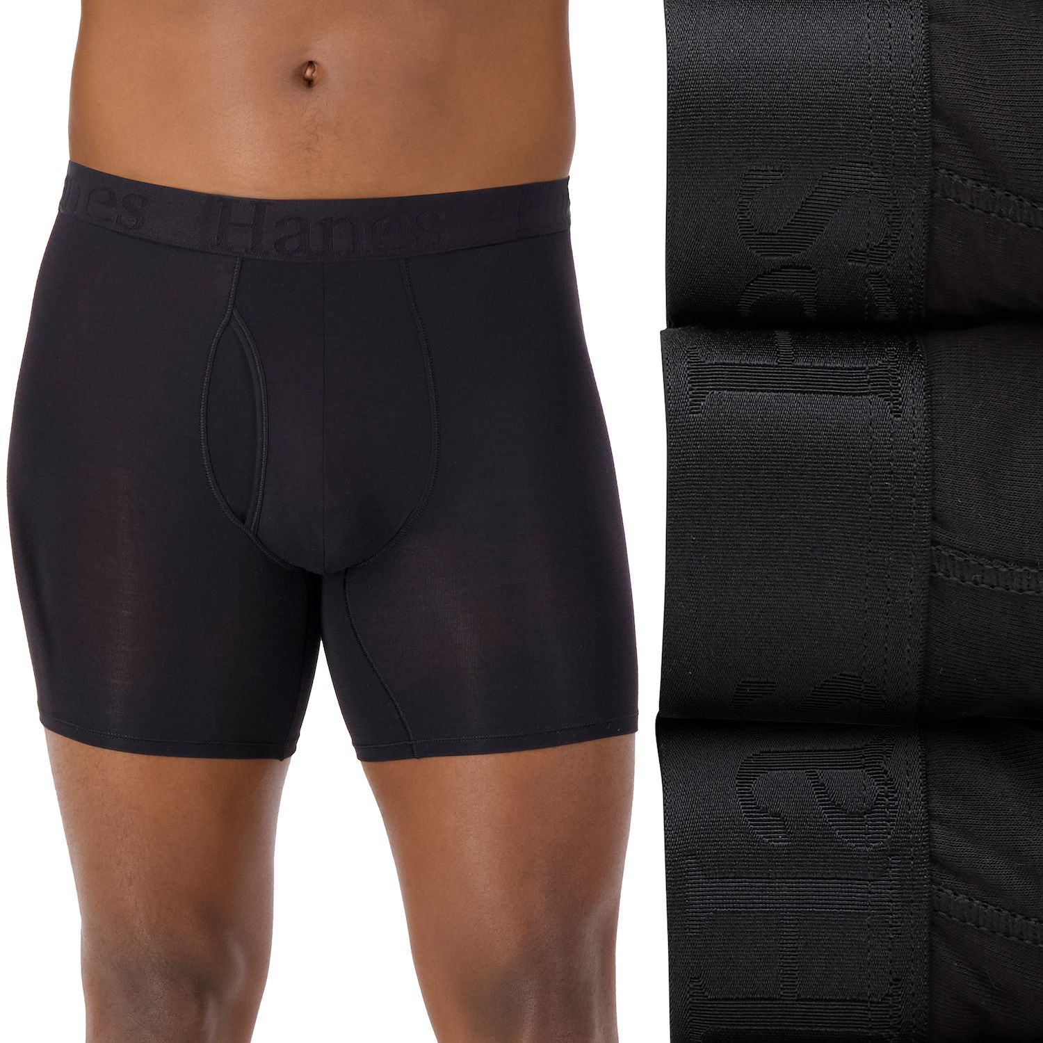 Hanes Men's 6-Pack Striped Sport Boxer Briefs (5+1 Free!) - ComfortSoft Cotton With No-Ride-Up Design - View #11
