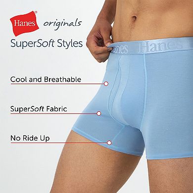 Men's Hanes® Originals Ultimate SuperSoft Trunk Underwear 3-Pack + 1 Bonus Pack