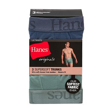 Men's Hanes Originals 3-Pack Ultimate SuperSoft Trunks