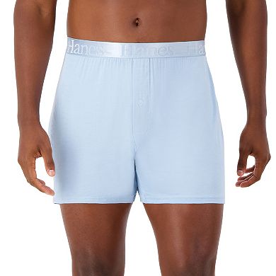 Men's Hanes® Originals Ultimate SuperSoft Knit Boxers 3-Pack + 1 Bonus Pack