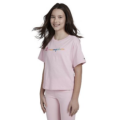 Girls 7-16 Champion® Rainbow Logo Meet and Greet Graphic Tee