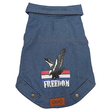 Woof Americana Denim Dog Vest Freedom -XL